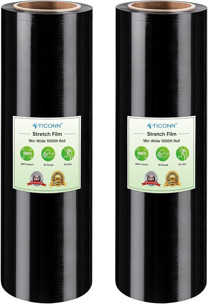 TICONN Stretch Wrap Roll, 18 in x 1000 ft Plastic Wrap by TICONN
