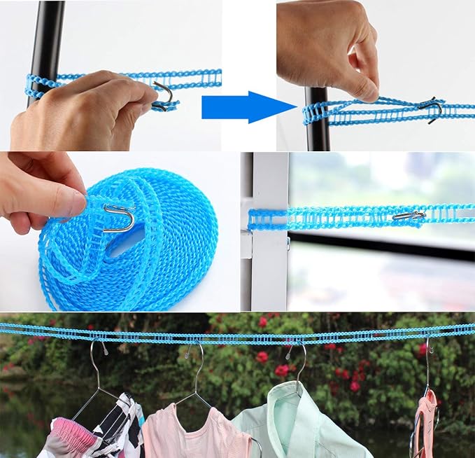 Foshine Clotheslines 3 pcs 1.64ft Length Clothes Drying Rope Portable - Image 5
