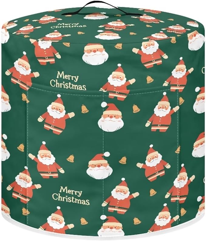 Pressure Cooker Cover for Women,Santa Claus Insulated Rice Cooker Cover with Easy to Clean Lining Stain Resistant Dust Cover with Pockets for Instant Pot 6 Quart Appliance Cover