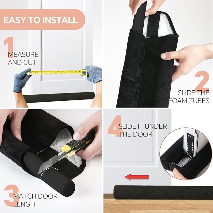 Velvet Door Draft Stoppers for Bottom of Door, Bottom Door Gap Filler & Seal - Image 6