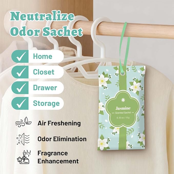 STRN Scented Sachets for Drawer and Closet, Jasmine Scent 14 Pack for Home - Image 3
