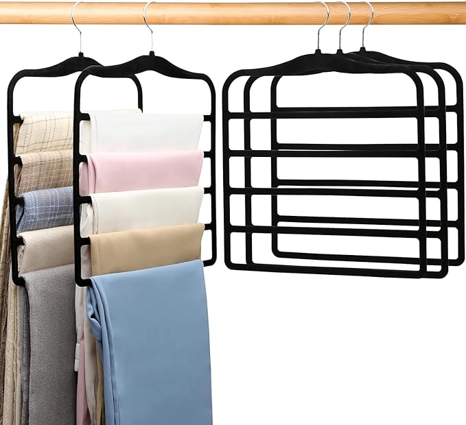 Pants Hangers Space Saving, 5P Scarf Hangers by JUUBAOOPN