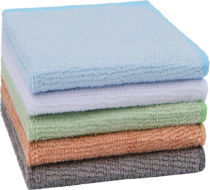 Orighty Washcloths, 5 Pack Microfiber Face Towels, 12x12 Inch by AllRightinOrighty