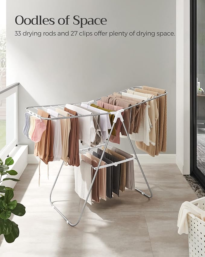SONGMICS Clothes Drying Rack, - Image 3