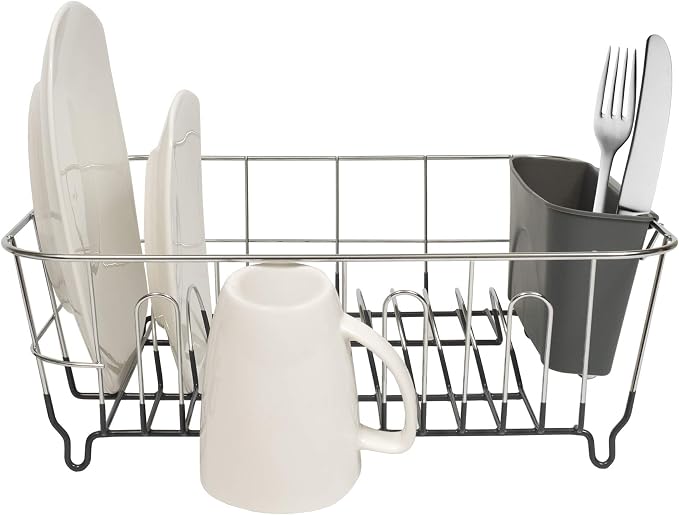 Sweet Home Collection 2 Piece Dish Drying Rack Set Drainer - Image 3