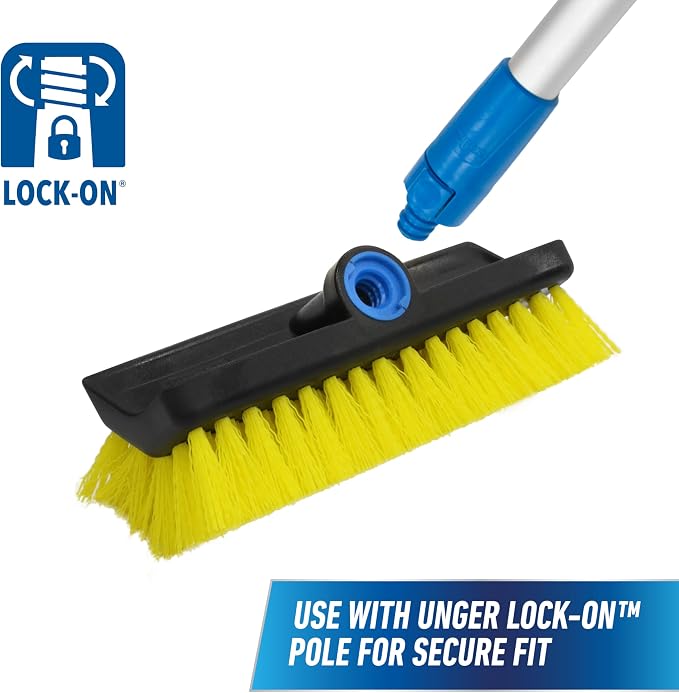 Unger Professional Hydropower Lock-On 10” Bi-Level Scrub Brush, Cleaning - Image 8