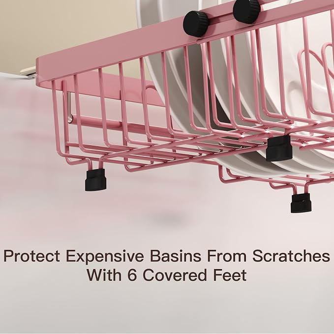 Pink Dish Drying Rack Over The Sink - Image 7