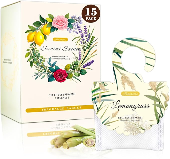 15 Packs Lemongrass Scented Sachets by Joanssore
