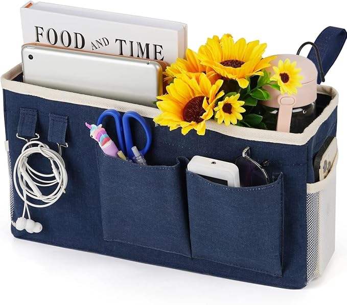 Bedside Caddy, Bedside Storage Bag Hanging Organizer by Loghot