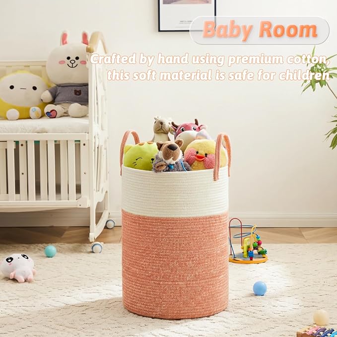 Laundry Basket, Woven Cotton Rope Laundry Hamper, 100L - Image 4