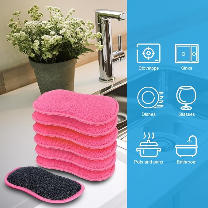 HOMEXCEL Dish Sponge 12 PK, Microfiber Kitchen Sponges - Image 3