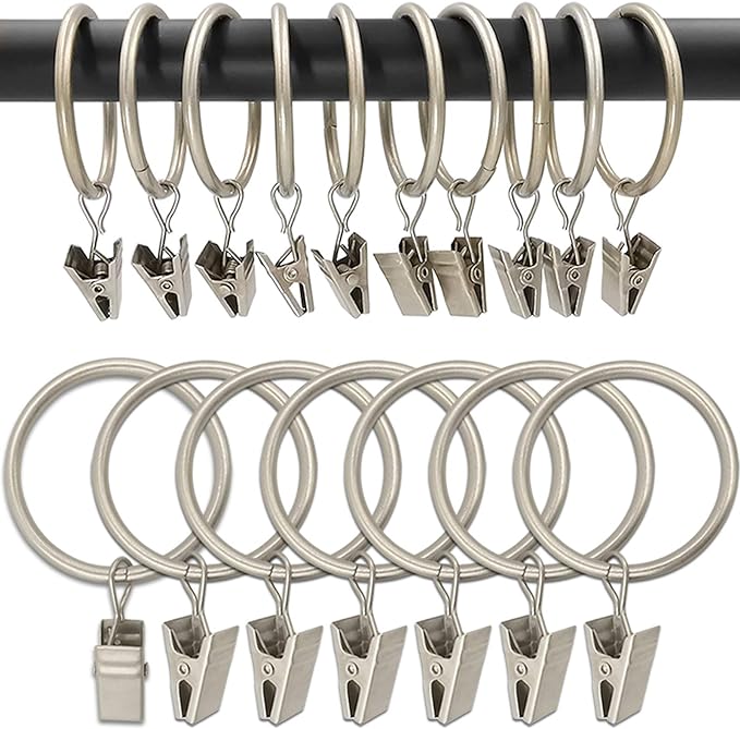 100 Pack Metal Curtain Rings by AMZSEVEN
