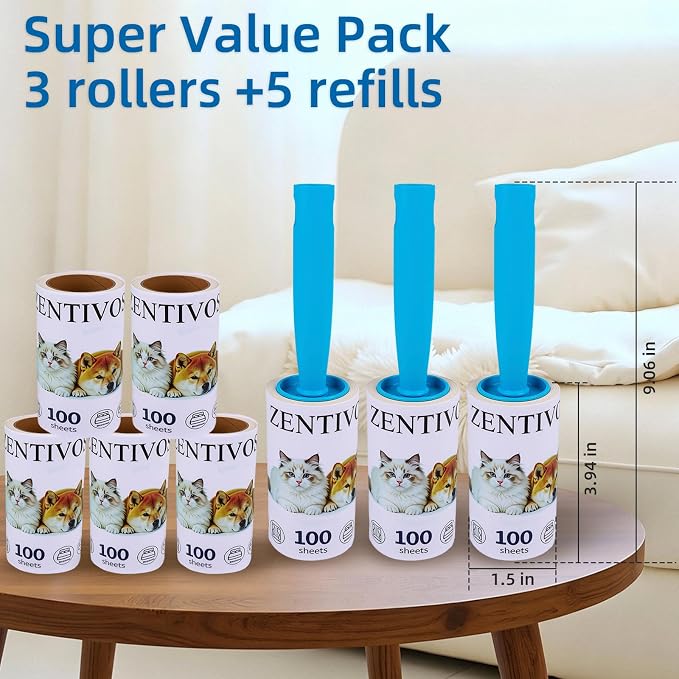 Strong 800-sheet lint Roller removes Dog & cat Fur - Image 3