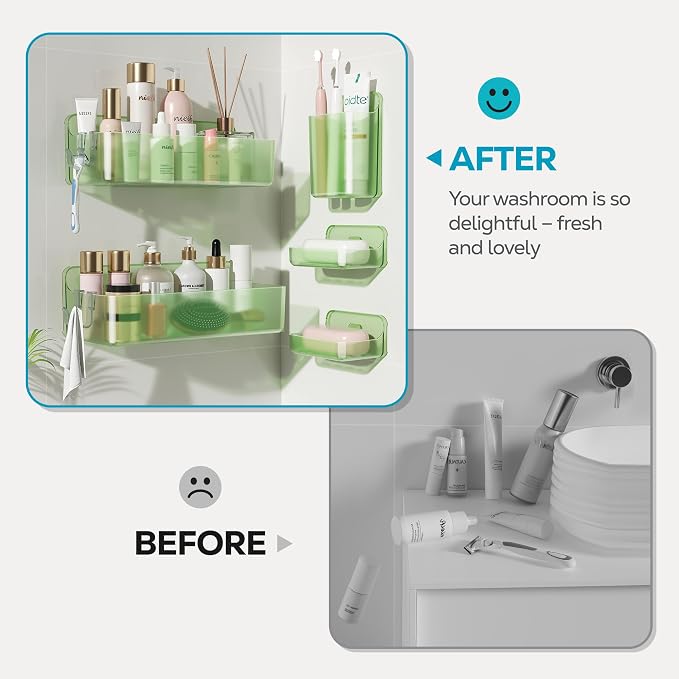 Nieifi Adhesive Shower Shelves, 5 Pieces - Image 8