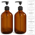 2PCS Amber Dish Soap Dispenser for Kitchen, Plastic Soap and Liquid Dispenser by Kzeirm