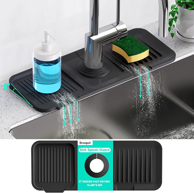14.6'' Faucet Mat for Kitchen Sink Kitchen Sink Splash Guard Silicone Kitchen - Image 8