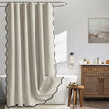 MIULEE Linen Scalloped Linen Shower Curtain 72x72 Inches by MIULEE