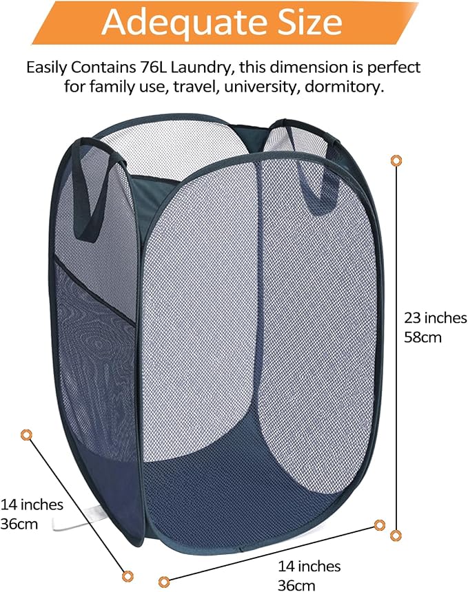 2 Pcs Durable Collapsible Laundry Baskets - Image 7