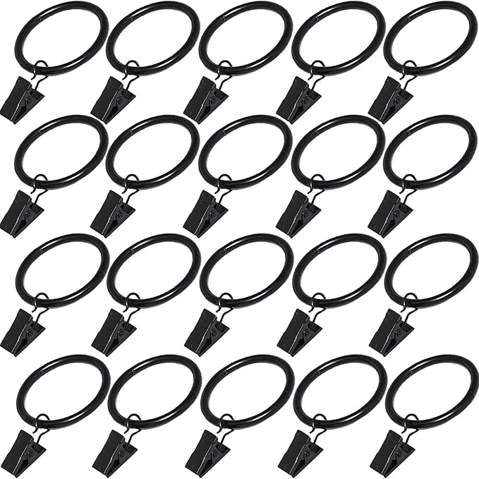 20 Pcs Curtain Rings with Clips, Window Clip Rings Curtain Hooks Hangers Clip by Azmoncy