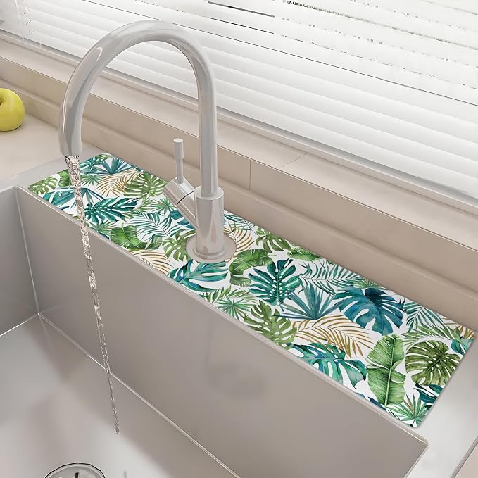 24" X 5.5" Kitchen Sink Splash Guard Faucet Mat Leaf Super Absorbent Fast by Unknown