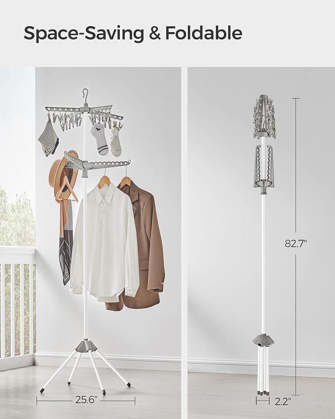 SONGMICS Clothes Drying Rack, 72.8-Inch Drying Rack, 3 Rotatable Arms | - Image 3