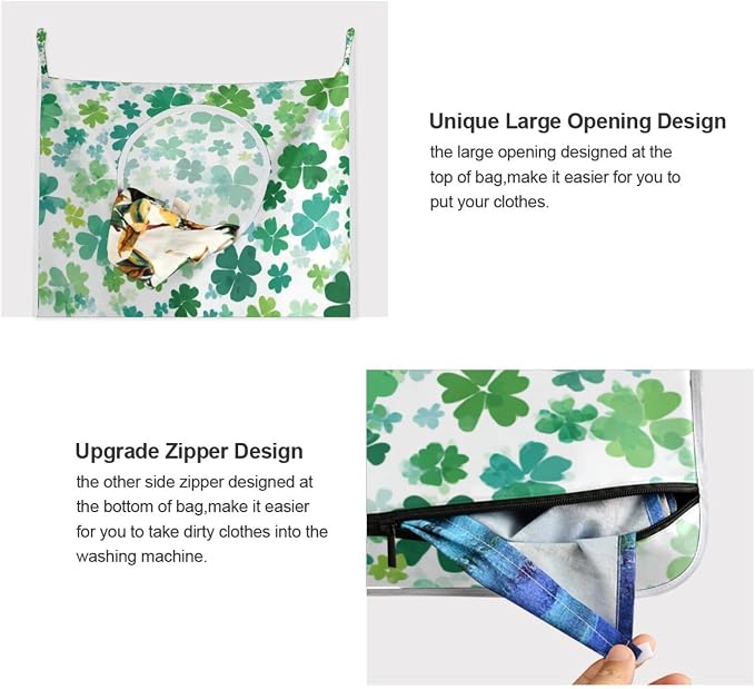 2PCS Hanging Laundry Hamper Bag Over the Door Laundry Hamper Wall Hamper Large - Image 4