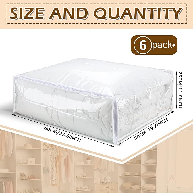 Shappy 6 Packs Clear Plastic Storage Bags - Image 2