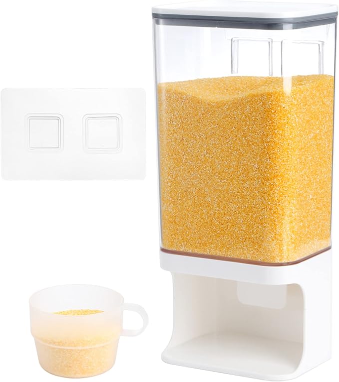 AVLA Rice Dispenser, Wall-Mounted Laundry Detergent Container, Cereal Dry Food by AVLA