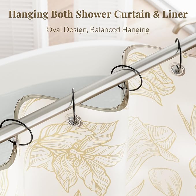 Bathway Shower Curtain Rings, Bathway Shower Curtain Hooks, Anti-Drop Shower - Image 4