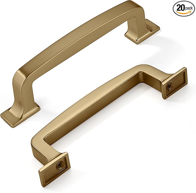 khtumeware Cabinet Hardware Pack Cabinet Handles Champagne Bronze Pulls Warm Brass Drawer Pulls 20 x 3-3/4 Inch