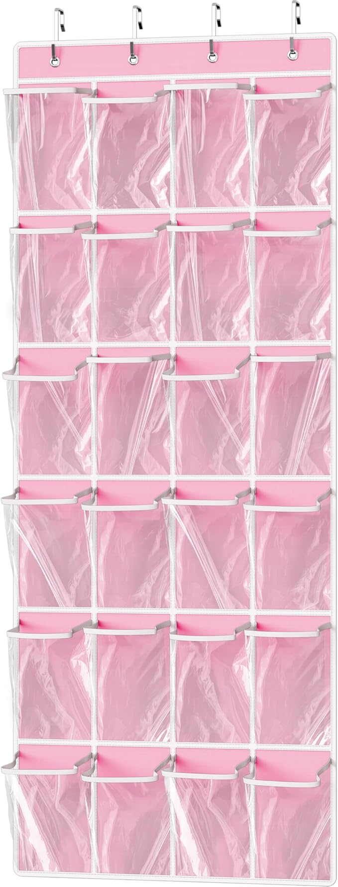 Simple Houseware 24 Pockets Large Clear Over the Door Shoe Organizer, 4 Durable by SimpleHouseware