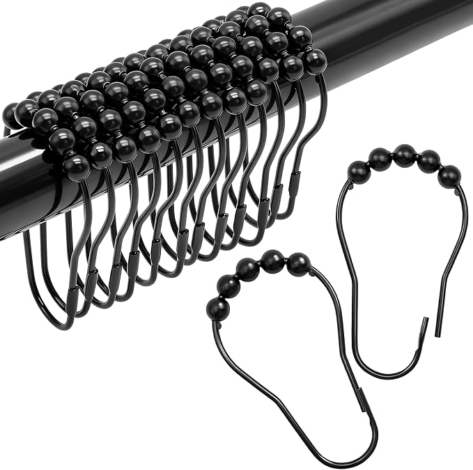 Shower Curtain Hooks Rings, Free Sliding Shower Hooks by Cerpourt