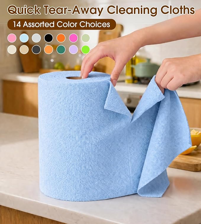 KitchLife Microfiber Cleaning Cloth Roll, 100 Pack - Image 9