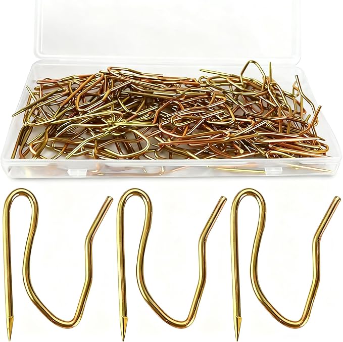 Curtain Hooks Drapery Hooks 60 Pack 1.3 Inch Large Heavy Duty Stainless Steel by HOME