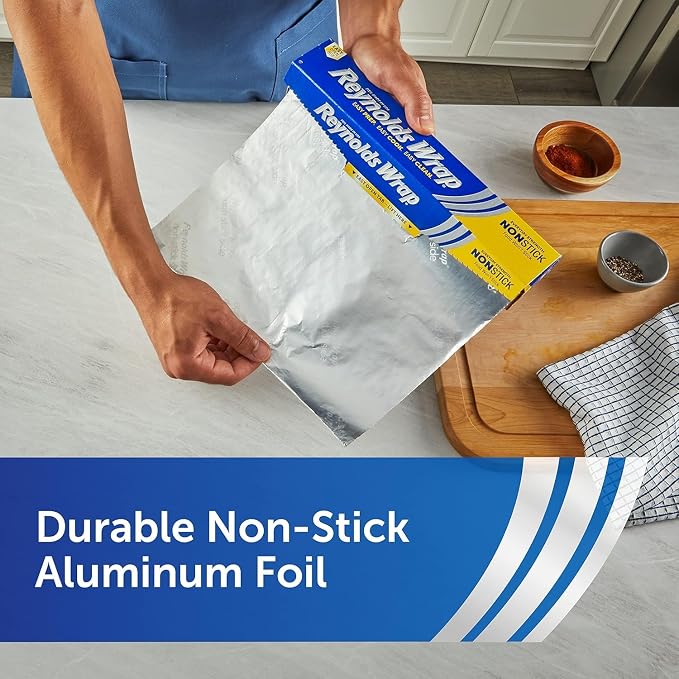 Reynolds Wrap Non-Stick Aluminum Foil Easy Prep, Cook & Clean - Image 9