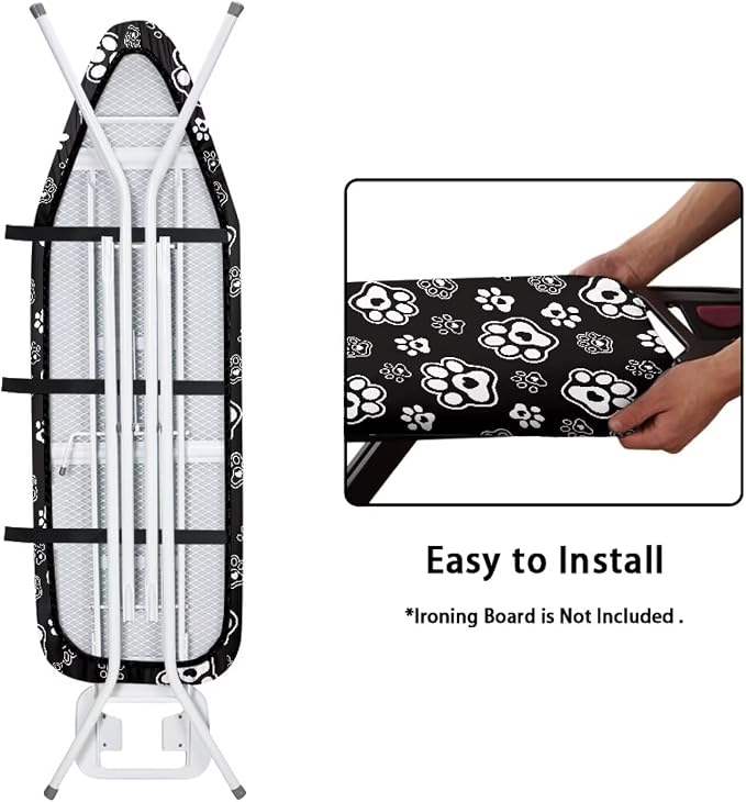Dog Paw Prints Polyester Ironing Board Cover Hook & Loop Elastic Edge Easy to - Image 5