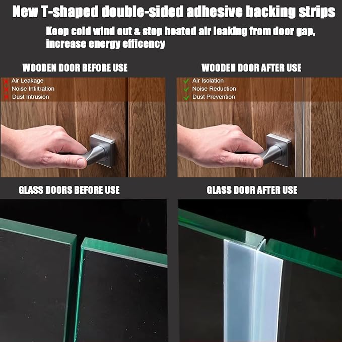T-Shaped Door Draft Stopper – Weather Stripping Seal - Image 3