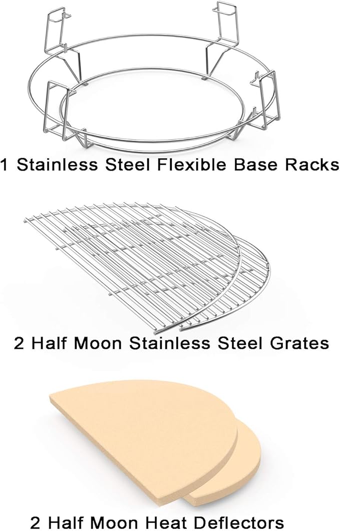 only fire Barbecue Cooking Grate System Grilling Accessory for Weber 22" Kettle Grill and Other Similar Size Kettle Grills