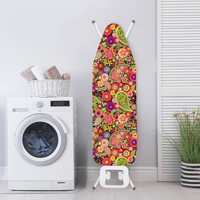 70s Paisley Hippie Floral Print Polyester Ironing Board Cover Hook & Loop - Image 4