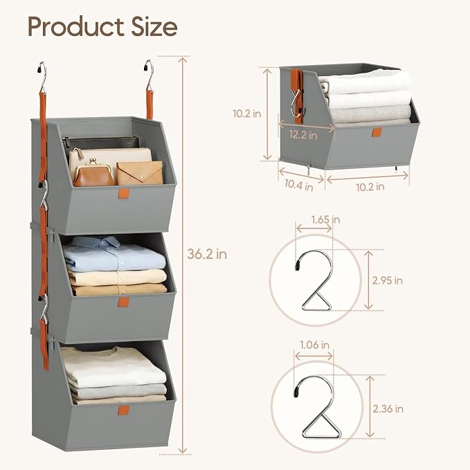 Homsorout Collapsible Hanging Closet Organizer - Image 6