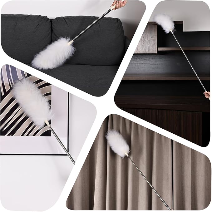 Extendable Lambswool Duster 29-110 Inch, Anti-Static Flexible Head, Stainless - Image 6