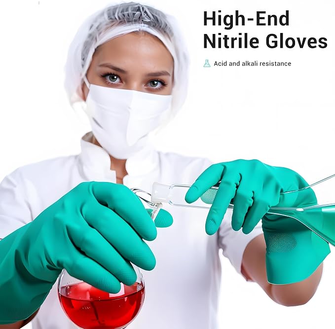 ThxToms Chemical Resistant Nitrile Gloves, Latex Rubber Free, 1 Pair, M | 15mil - Image 4