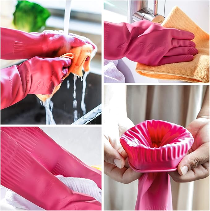 Rubber dishwashing gloves 3 or 6 Pairs - Image 7