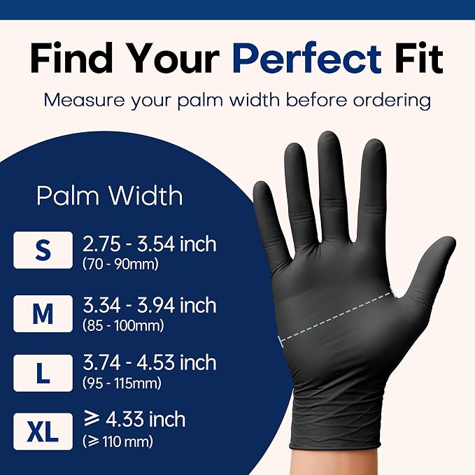 Supmedic Soft Max Disposable Nitrile Exam Gloves, Powder-Free Black 100 Ct - Image 6