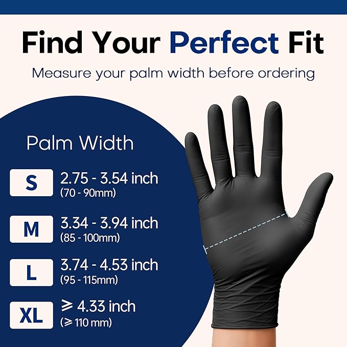 Supmedic Soft Max Disposable Nitrile Exam Gloves, Powder-Free Black 100 Ct - Image 6