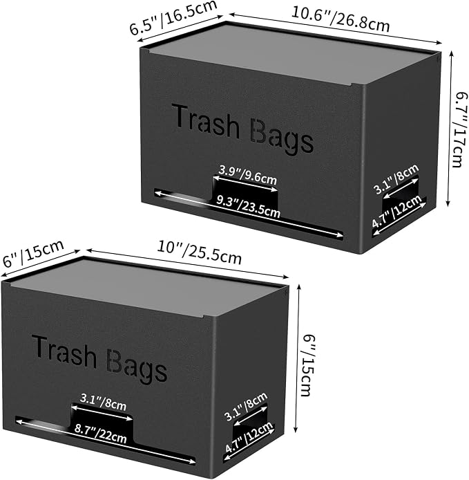 STWWO 2-Pack Trash Bag Holder Dispenser, Stackable Garbage Bag Dispenser | - Image 2