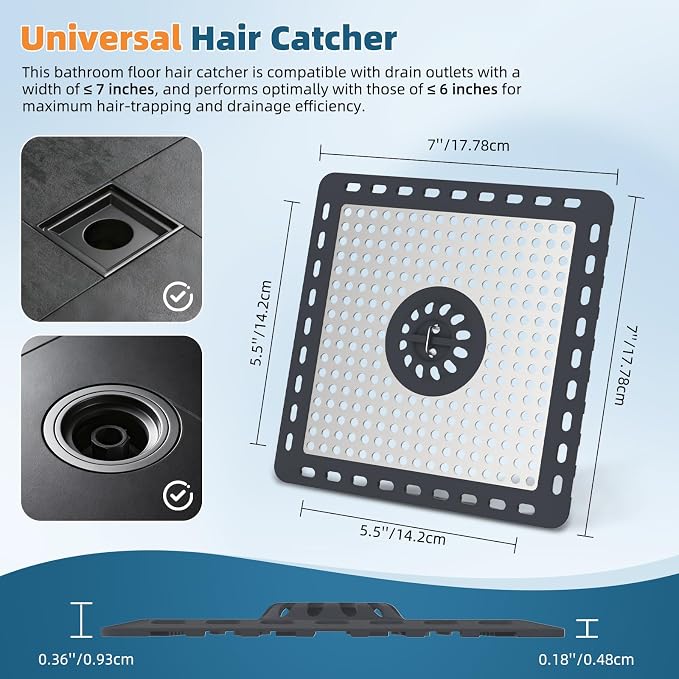 Hibbent Upgraded Shower Drain Hair Catcher, Shower Cover - Image 7
