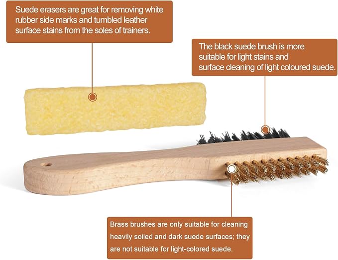 2-Piece Suede Brush and Suede Eraser, Suede Cleaner Kit, Suede Brush - Image 5