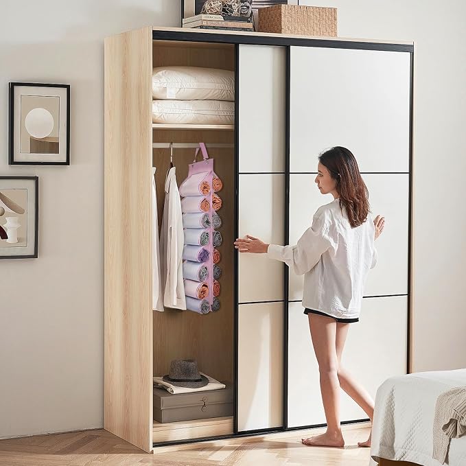 DHSFKBE Legging Organizer Storage, Foldable Hanging Closet Organizer Storage - Image 2