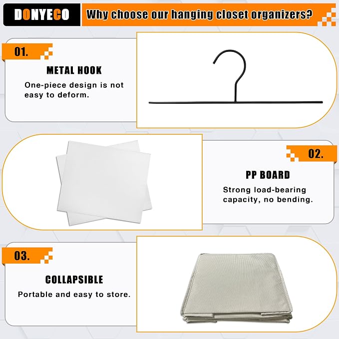 Hanging Closet Organizer 6-Tier, Oxford Wardrobe Storage, shoes & accessories; - Image 7